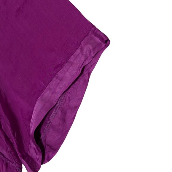 La Contessa Oversized 100% Silk Sheer Short Sleeve Tiered Babydoll Mini Dress LG - Picture 5 of 11